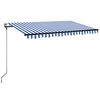 vidaXL Markiza wysuwana Niebieski i biały 300 x 250 cm Poliester