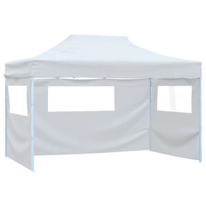 vidaXL Rozkładany namiot imprezowy z 3 ściankami, 291x413x315 cm, biały