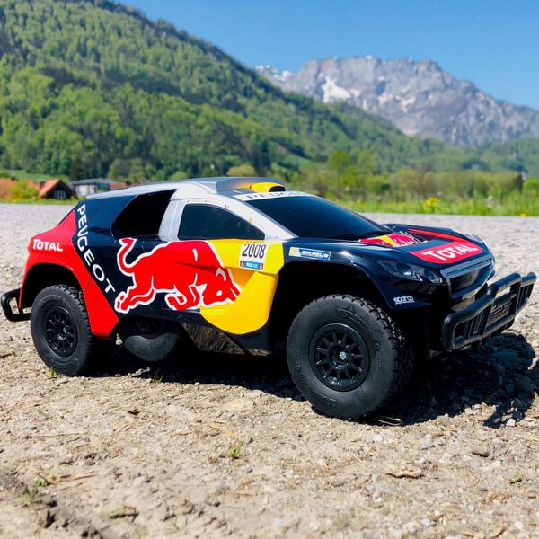 Carrera Zdalnie sterowany samoch&oacute;d Red Bull Peugeot 08 DKR 16, 1:16