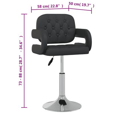 vidaXL Obrotowe krzesła stołowe, 2 szt., czarne, obite sztuczną skórą