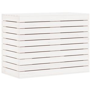 vidaXL Kosz na pranie, biały, 88,5x44x66 cm, lite drewno sosnowe