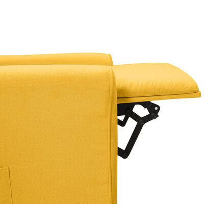 vidaXL Fotel ułatwiający wstawanie, żółty, obity tkaniną