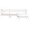 vidaXL Ogrodowa sofa 3-osobowa z podn&oacute;żkiem, biała, drewno sosnowe