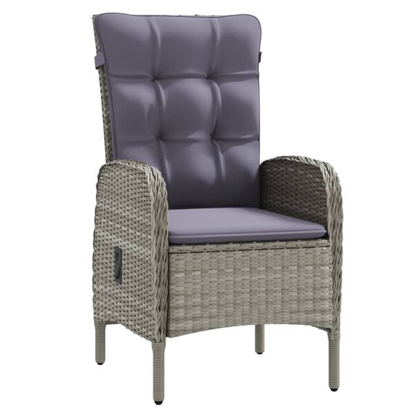 vidaXL 9-częściowy zestaw mebli ogrodowych z poduszkami, szaro-czarny