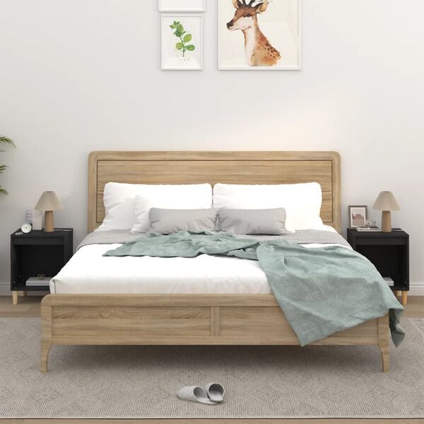 vidaXL Szafki nocne, 2 szt., czarne, 40 x 35 x 50 cm