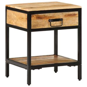 vidaXL Stolik nocny Brązowy 40 x 35 x 50 cm Lite drewno mango i metal