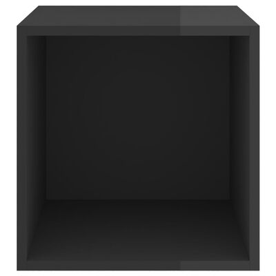vidaXL Półki ścienne 2 szt., wysoki połysk, czarne, 37x37x37 cm, płyta