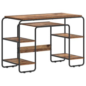 vidaXL Biurko z przechowalnią Drewno dębowe 113.5 x 52 x 75.5 cm