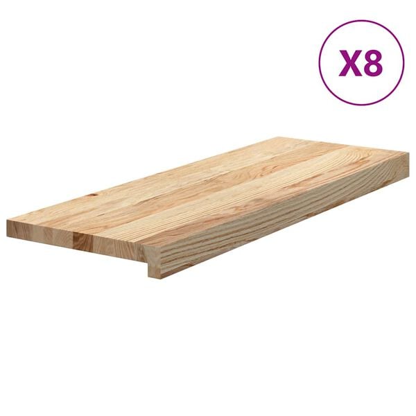 vidaXL Stopnie schodowe, 8 szt., surowe 70x25x2 cm lite drewno dębowe