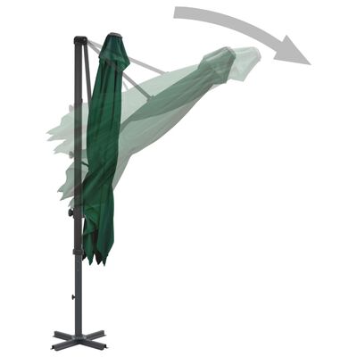 vidaXL Parasol wiszący z aluminiowym słupkiem, 250x250 cm, zielony