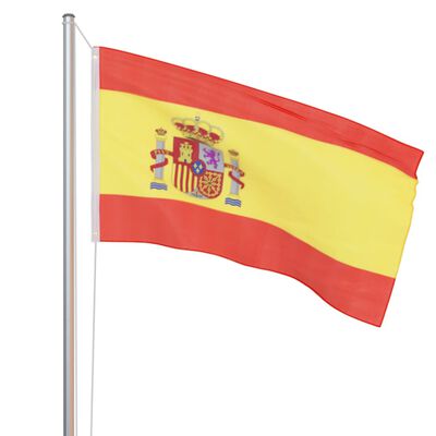 vidaXL Flaga Hiszpanii z aluminiowym masztem, 6,2 m