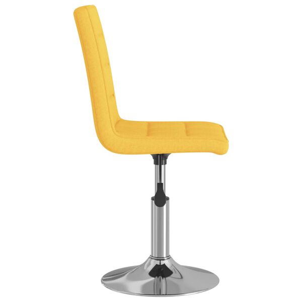 vidaXL Obrotowe krzesło stołowe, musztardowe, obite tkaniną