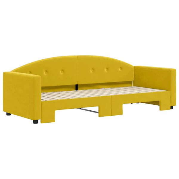 vidaXL Sofa rozsuwana, ż&oacute;łta, 80x200 cm, aksamit