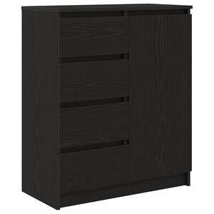 vidaXL Komoda z szufladami Czarny dąb 71x35x84 cm Drewno klejone