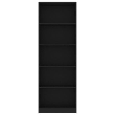vidaXL 5-poziomowy regał na książki, czarny, 60x24x175 cm