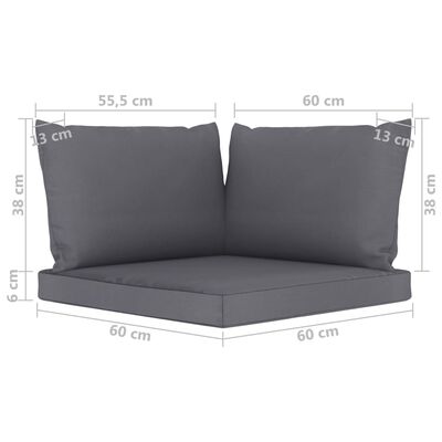 vidaXL 4-osobowa sofa z antracytowymi poduszkami