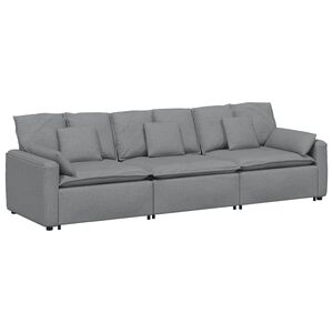 vidaXL Sofa modułowa z poduszkami, jasnoszara