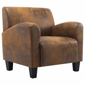 vidaXL Sofa Chair Brown 70x69x72 cm Skóra syntetyczna zamszowa