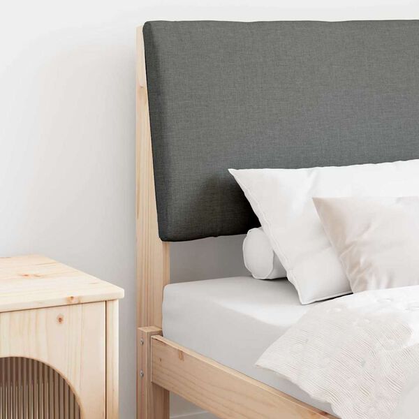 vidaXL Tapicerowane wezgłowie Ciemnoszary 80 cm Lite drewno sosnowe