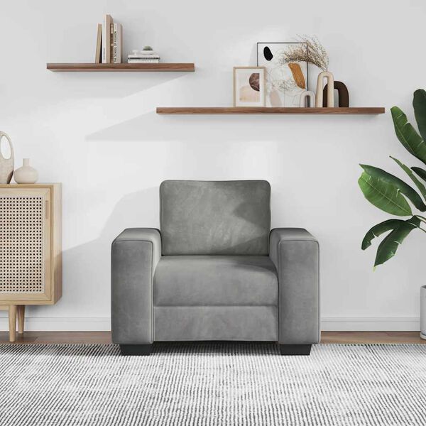 vidaXL Sofa Fotel Jasnoszary 100x77x82 cm Aksamit