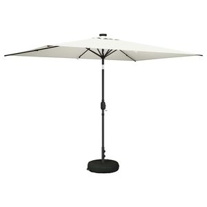 vidaXL Parasol ogrodowy z oświetleniem LED i podstawą 200 x 300 cm