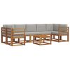 vidaXL Zestaw sof na zewnątrz z poduszką 8 pcs Naturalny i Jasny Szary