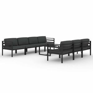 vidaXL 8-cz. zestaw mebli ogrodowych, poduszki, aluminium, antracyt