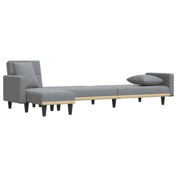 vidaXL Sofa rozkładana L, jasnoszara, 275x140x70 cm, tkanina