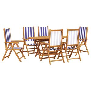 vidaXL Zestaw do jadalni w ogrodzie 7 pcs Niebieski i biały