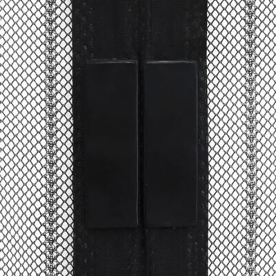 vidaXL Moskitiera na drzwi, 2 szt., z magnesami, czarna, 200x80 cm