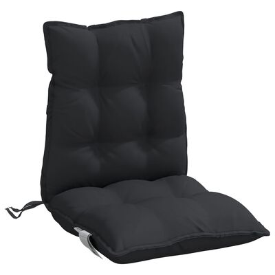 vidaXL Poduszki na krzesła z niskim oparciem, 6 szt., czarne