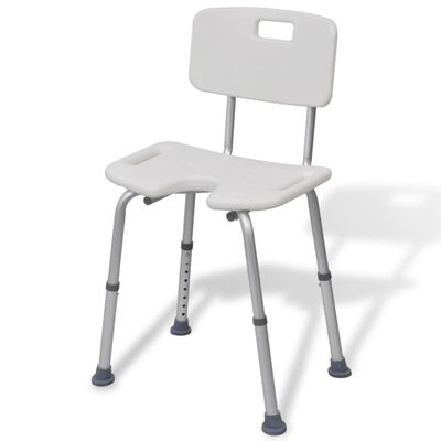 110133 vidaXL Aluminiowe Krzesło prysznicowe - białe