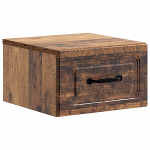 vidaXL Wisząca Szafka Nocna z szufladą Stare drewno 34,5 x 33 x 20 cm