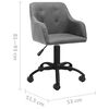 vidaXL Obrotowe krzesła stołowe, 2 szt., jasnoszare, obite tkaniną