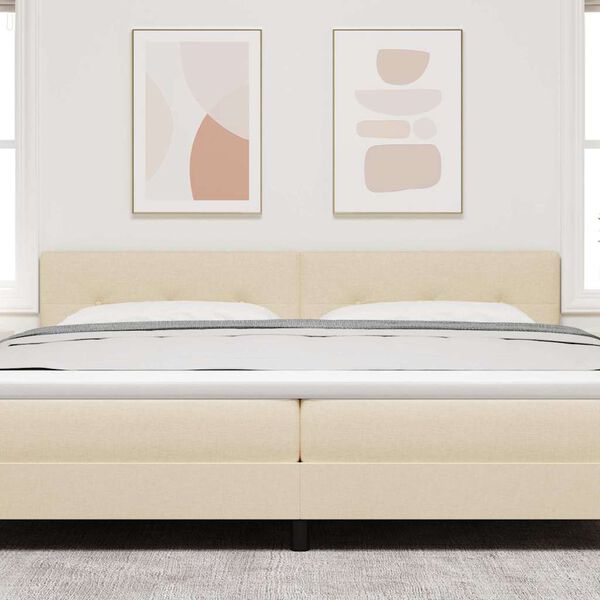 vidaXL Wezgłowie LED Ze LED Lights Kremowy 200 cm Poliester