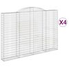 vidaXL Kosze gabionowe, 4 szt, 300x30x200/220 cm, galwanizowane żelazo