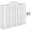 vidaXL Kosze gabionowe, 7 szt, 200x50x160/180 cm, galwanizowane żelazo