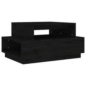 vidaXL Stolik kawowy, czarny, 80x55x40,5 cm, lite drewno sosnowe
