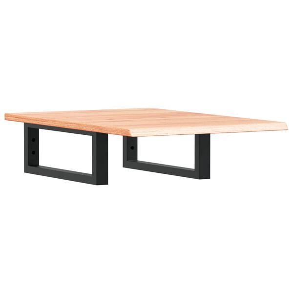 vidaXL P&oacute;łka ścienna pod umywalkę, stal i lite drewno dębowe