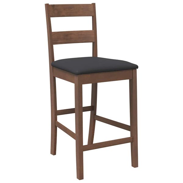 vidaXL Hokery barowe z poduszkami 2 szt. Brązowe lite drewno gumowe