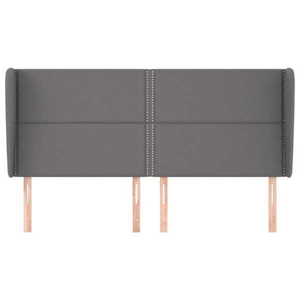 vidaXL Zagł&oacute;wek uszak, szary, 183x23x118/128 cm, sztuczna sk&oacute;ra