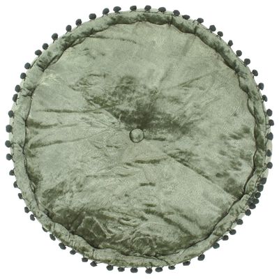 vidaXL Puf, okrągły, aksamitny, 40x20 cm, zielony