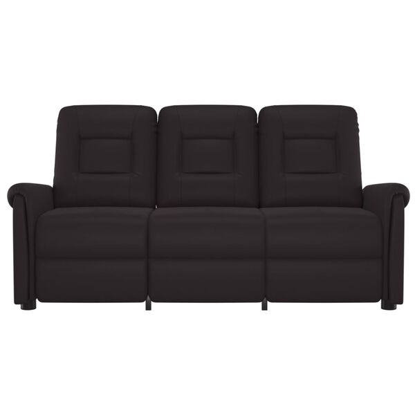 vidaXL Rozkładany fotel masujący, 3-os., czarny, sztuczna skóra