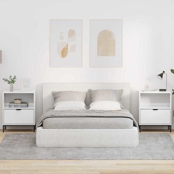 vidaXL Szafka Nocna 2 pcs Biały na wysoki połysk 49 x 36 x 61 cm