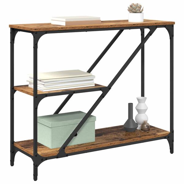 vidaXL Konsola Stare drewno 88,5 x 30 x 75 cm Materiał drewnopochodny