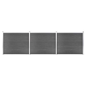 vidaXL Zestaw ogrodzeniowy z WPC, 526 x 146 cm, czarny