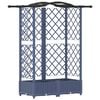 vidaXL Podniesione ł&oacute;żko z kratką i dachem Szary 124 x 40 x 123 cm PP