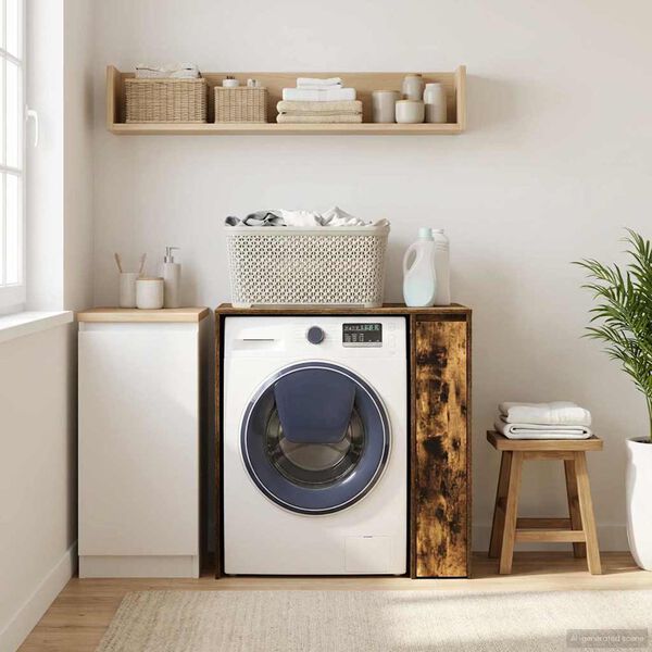 vidaXL Szafka na pralkę z przechowywaniem Dąb wędzony 87 x 60 x 89 cm