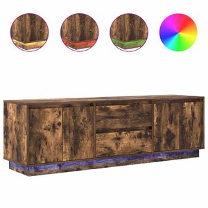 vidaXL Szafka RTV z oświetleniem LED Dąb wędzony 160,5x41x50 cm