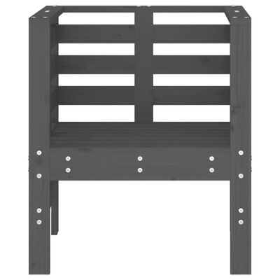 vidaXL Krzesła ogrodowe, 2 szt., szare, 61,5x53x71 cm, drewno sosnowe